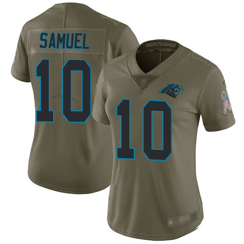 Carolina Panthers Limited Olive Women Curtis Samuel Jersey NFL Football #10 2017 Salute to Service